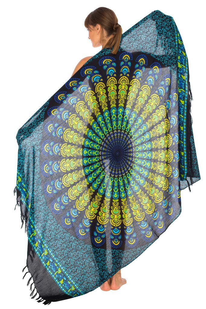 SHU-SHI Sarong Cover Ups For Swimwear Women Long Pareo Beach Wrap Skirt Mandala Bikini Cover Up - Image 5